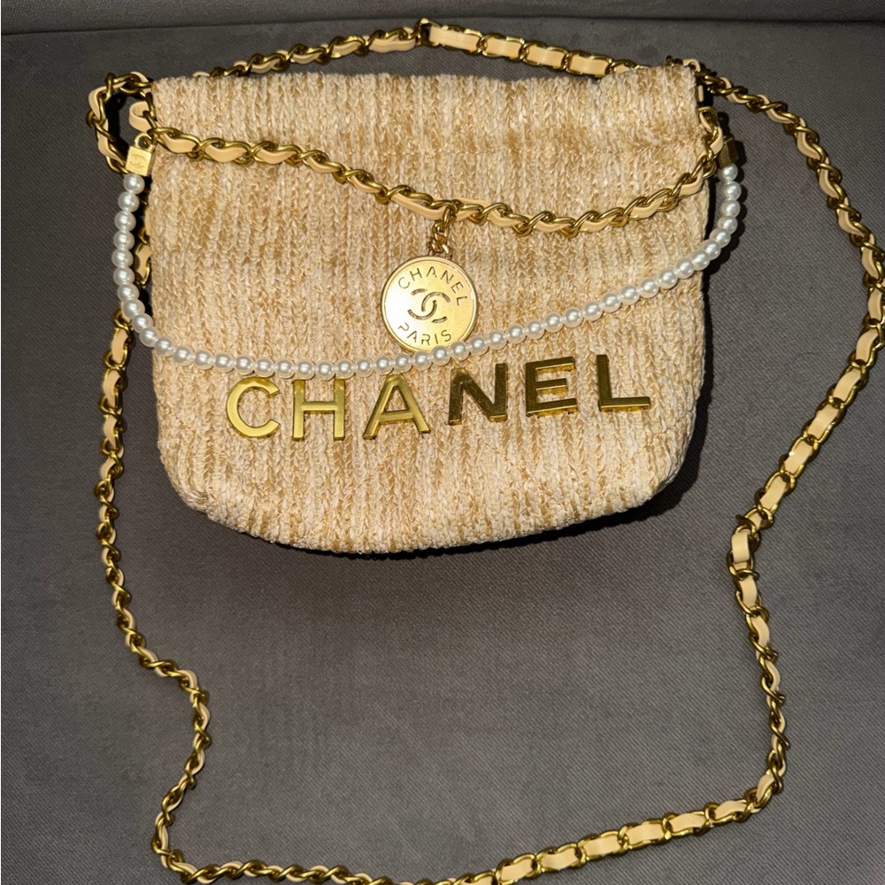 Gold and Cream Crossbody Bag